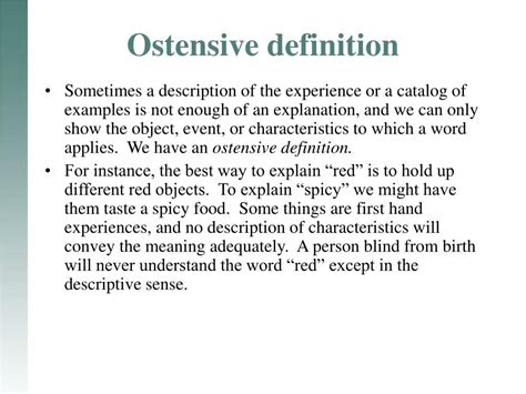 ostensive definition example.